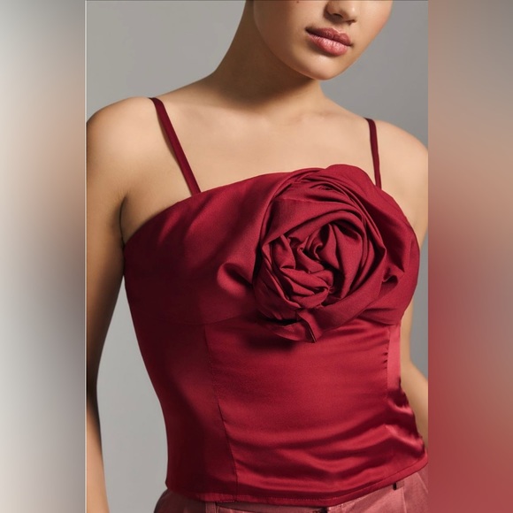 Anthropologie Let Me Be 3-D Rose Top - Picture 4 of 14